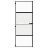 Vidaxl binnendeur smal 76x201,5 cm gehard glas en aluminium zwart