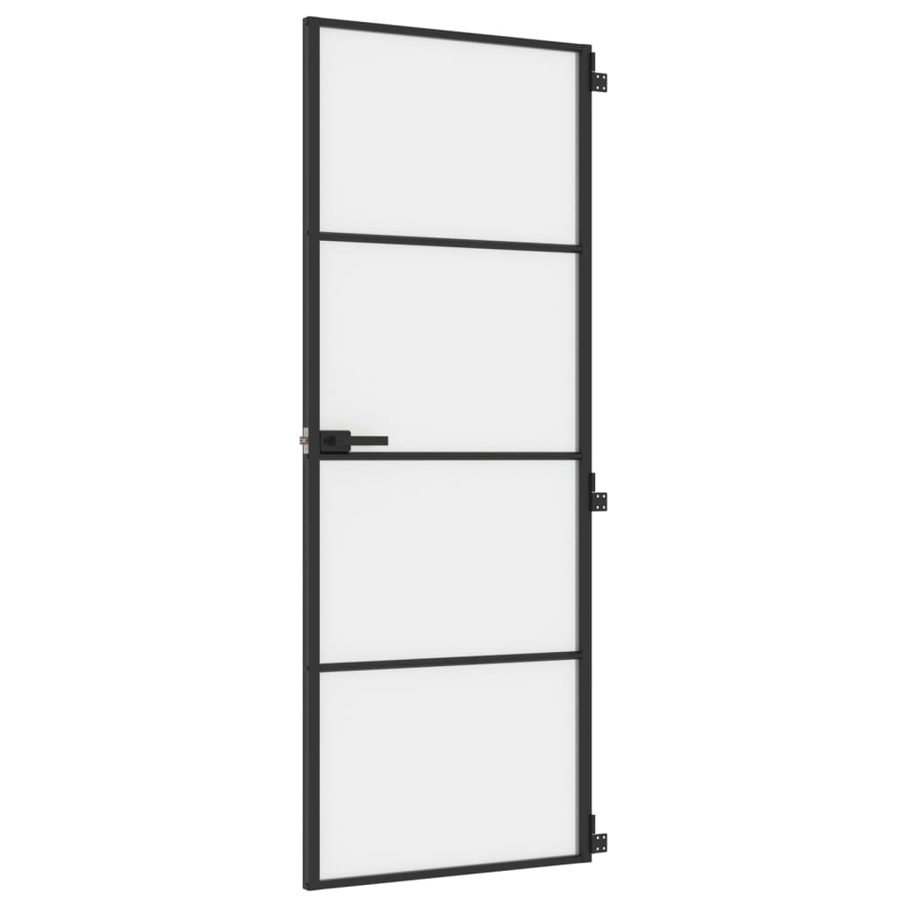 VidaXL inner door narrow 76x201.5 cm hardened glass and aluminum black