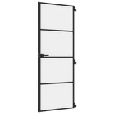 VidaXL inner door narrow 76x201.5 cm hardened glass and aluminum black