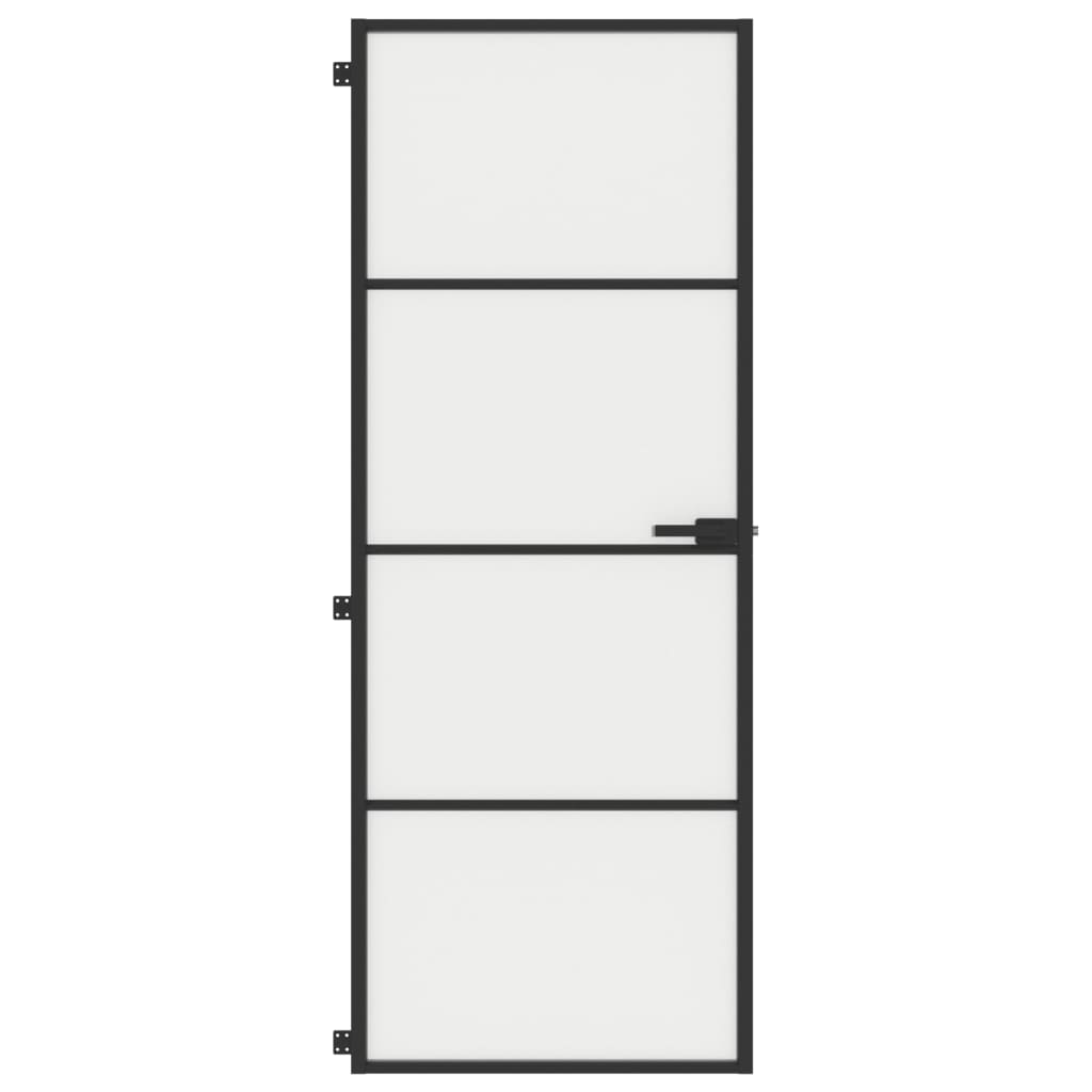 VidaXL inner door narrow 76x201.5 cm hardened glass and aluminum black