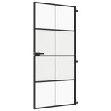 VidaXL inner door narrow 93x201.5 cm hardened glass and aluminum black