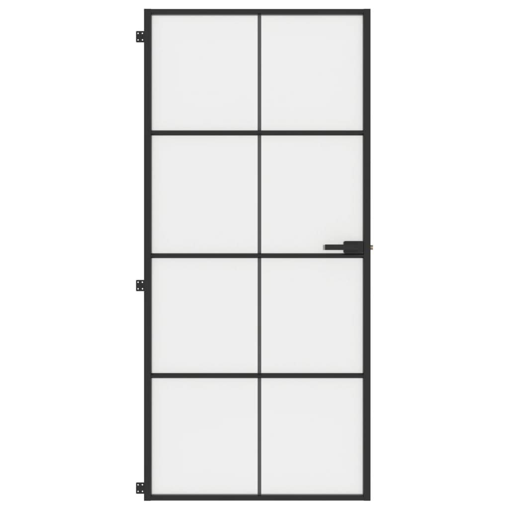 VidaXL inner door narrow 93x201.5 cm hardened glass and aluminum black