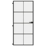 VidaXL inner door narrow 93x201.5 cm hardened glass and aluminum black