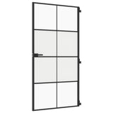 Vidaxl Innerdörr smal 102.5x201.5 cm härdat glas och aluminium svart