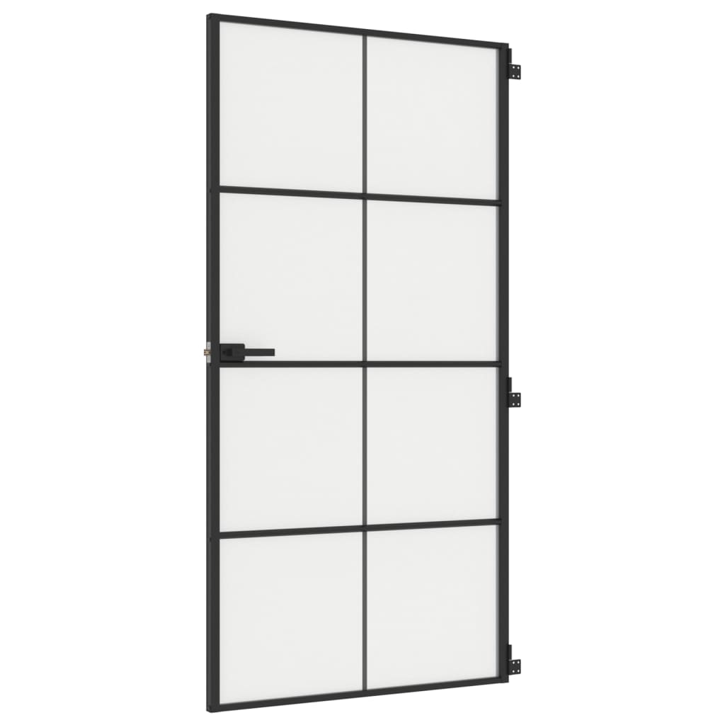 VidaXL inner door narrow 102.5x201.5 cm hardened glass and aluminum black