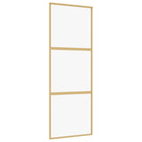 Vidaxl schuifdeur 76x205 cm helder esg-glas en aluminium goudkleurig