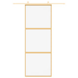 Vidaxl schuifdeur 76x205 cm helder esg-glas en aluminium goudkleurig