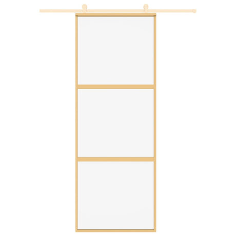 Vidaxl schuifdeur 76x205 cm helder esg-glas en aluminium goudkleurig
