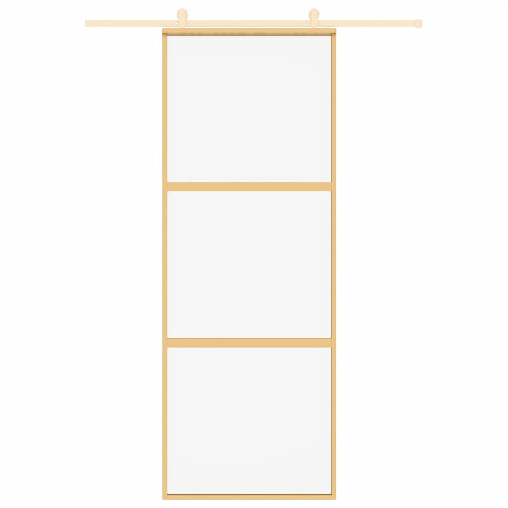 VidaXL sliding door 76x205 cm Clear ESG glass and aluminum gold colored