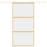 Vidaxl schuifdeur 102,5x205 cm helder esg-glas en aluminium goudkleur