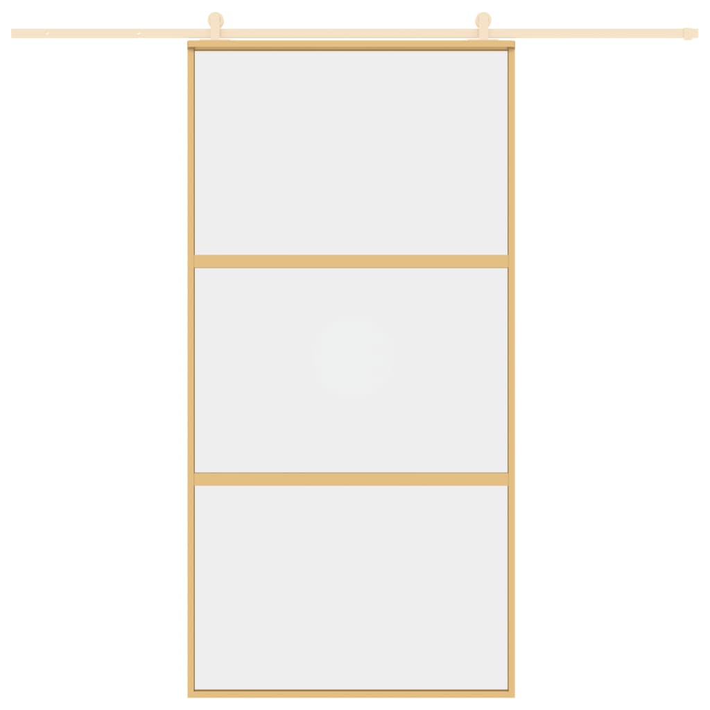 Vidaxl schuifdeur 102,5x205 cm helder esg-glas en aluminium goudkleur