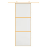 Vidaxl schuifdeur 76x205 cm mat esg-glas en aluminium goudkleurig