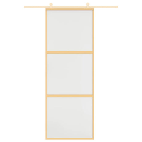 Vidaxl schuifdeur 76x205 cm mat esg-glas en aluminium goudkleurig