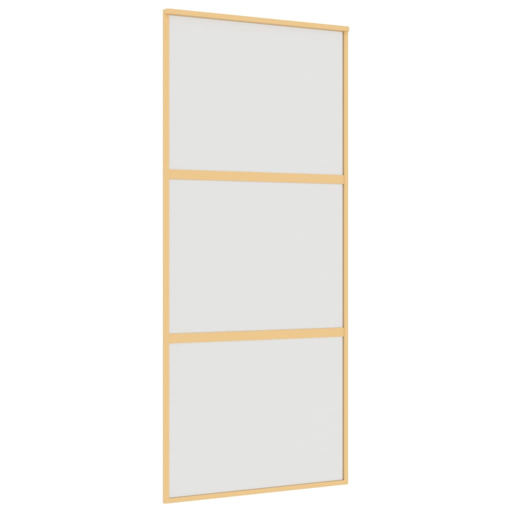 Vidaxl Sliding Porte 90x205 cm Verre ESG mate et aluminium or de couleur