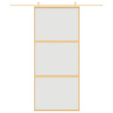 Vidaxl schuifdeur 90x205 cm mat esg-glas en aluminium goudkleurig
