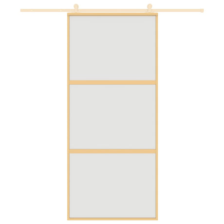 Vidaxl schuifdeur 90x205 cm mat esg-glas en aluminium goudkleurig