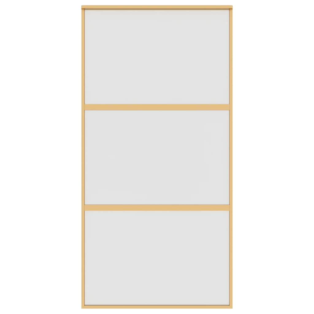 Vidaxl schuifdeur 102,5x205 cm mat esg-glas en aluminium goudkleurig