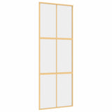 Vidaxl schuifdeur 76x205 cm helder esg-glas en aluminium goudkleurig