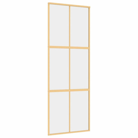 Vidaxl schuifdeur 76x205 cm helder esg-glas en aluminium goudkleurig