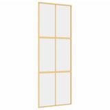 Vidaxl schuifdeur 76x205 cm helder esg-glas en aluminium goudkleurig