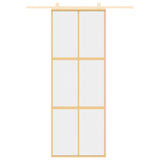 Vidaxl schuifdeur 76x205 cm helder esg-glas en aluminium goudkleurig