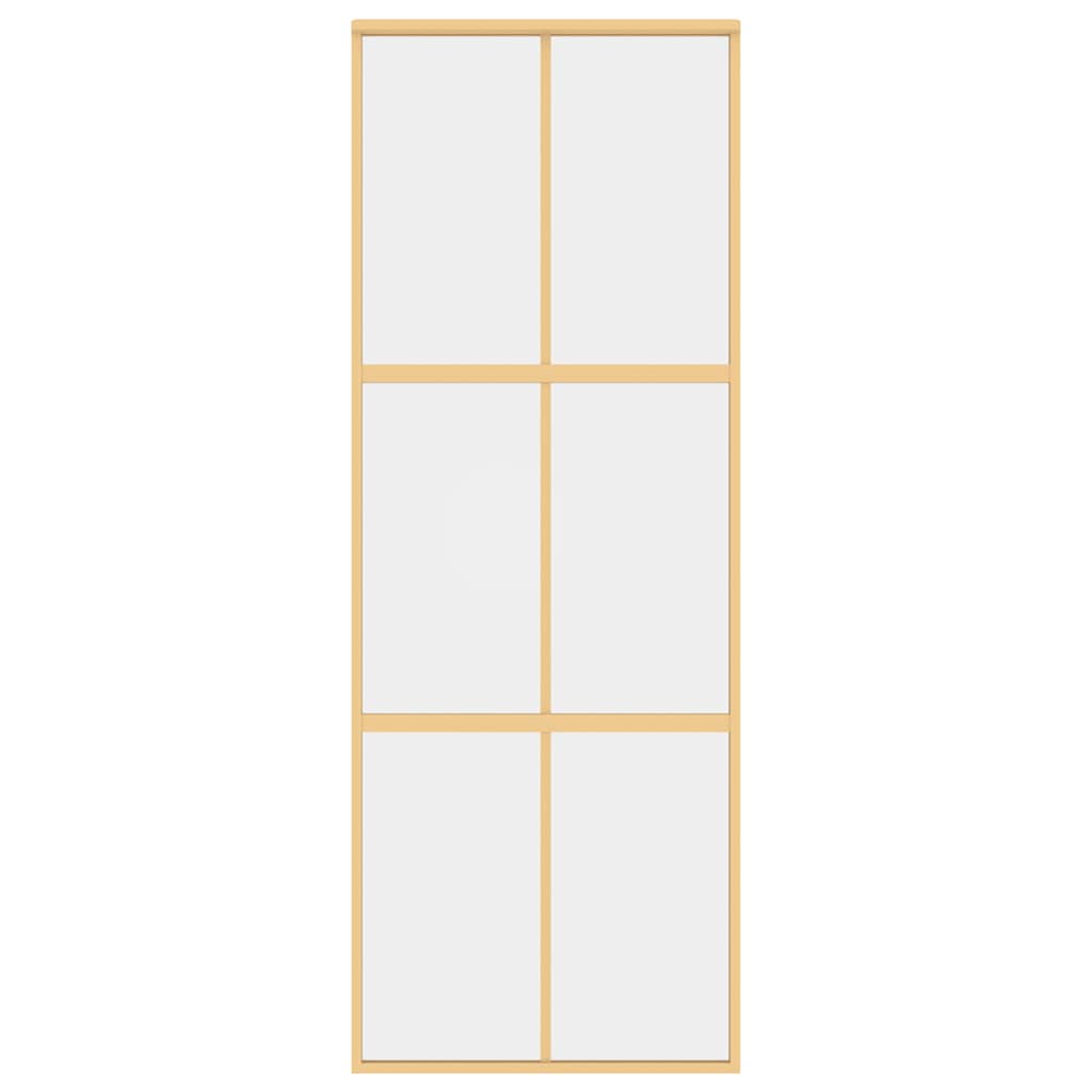 Vidaxl schuifdeur 76x205 cm helder esg-glas en aluminium goudkleurig
