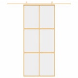 Vidaxl Sliding Porte 90x205 cm Verre ESG transparent et en aluminium or de couleur