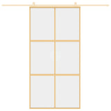 Vidaxl schuifdeur 102,5x205 cm helder esg-glas en aluminium goudkleur