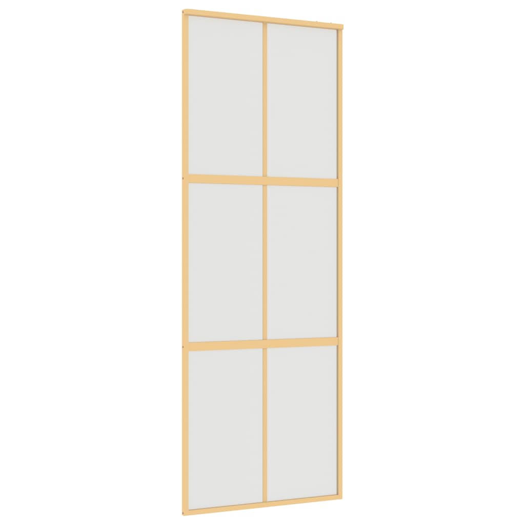 VidaXL Schuifdeur 76x205 cm mat ESG-glas en aluminium goudkleurig