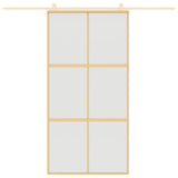 Vidaxl schuifdeur 102,5x205 cm mat esg-glas en aluminium goudkleurig