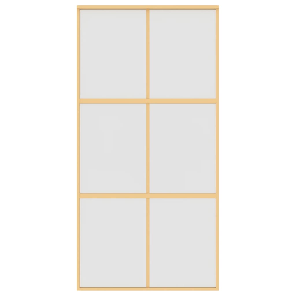 Vidaxl schuifdeur 102,5x205 cm mat esg-glas en aluminium goudkleurig