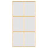 Vidaxl schuifdeur 102,5x205 cm mat esg-glas en aluminium goudkleurig