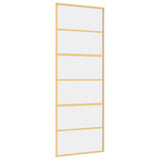 Vidaxl schuifdeur 76x205 cm helder esg-glas en aluminium goudkleurig