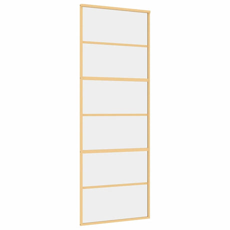 Vidaxl schuifdeur 76x205 cm helder esg-glas en aluminium goudkleurig