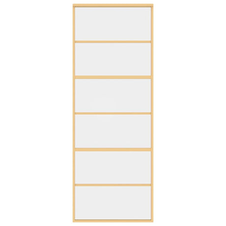 Vidaxl schuifdeur 76x205 cm helder esg-glas en aluminium goudkleurig