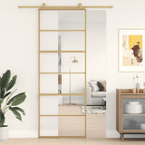 Vidaxl Sliding Porte 76x205 cm Verre ESG transparent et en aluminium or de couleur