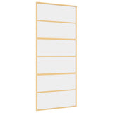 Vidaxl schuifdeur 90x205 cm helder esg-glas en aluminium goudkleurig