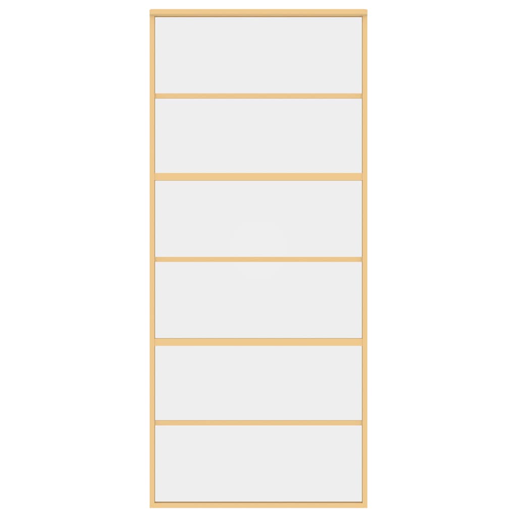 Vidaxl schuifdeur 90x205 cm helder esg-glas en aluminium goudkleurig