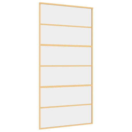 Vidaxl schuifdeur 102,5x205 cm helder esg-glas en aluminium goudkleur