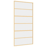 Vidaxl schuifdeur 102,5x205 cm helder esg-glas en aluminium goudkleur
