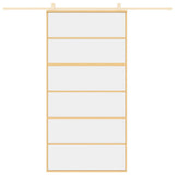Vidaxl schuifdeur 102,5x205 cm helder esg-glas en aluminium goudkleur