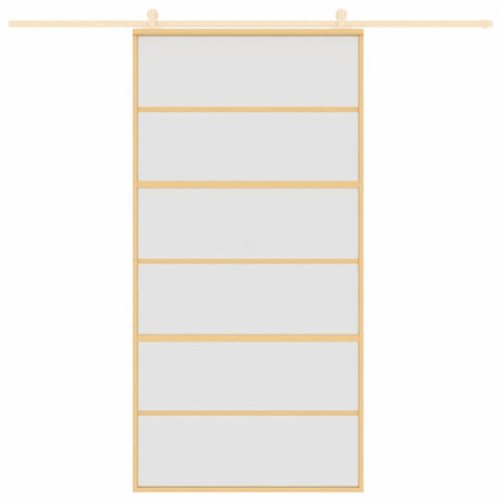 Vidaxl schuifdeur 102,5x205 cm mat esg-glas en aluminium goudkleurig
