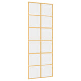 Vidaxl schuifdeur 76x205 cm helder esg-glas en aluminium goudkleurig