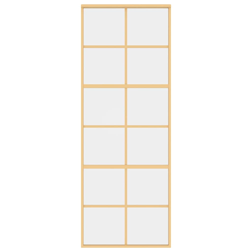 Vidaxl schuifdeur 76x205 cm helder esg-glas en aluminium goudkleurig