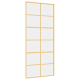 Porta scorrevole Vidaxl 90x205 cm Clear ESG Glass e in oro in alluminio