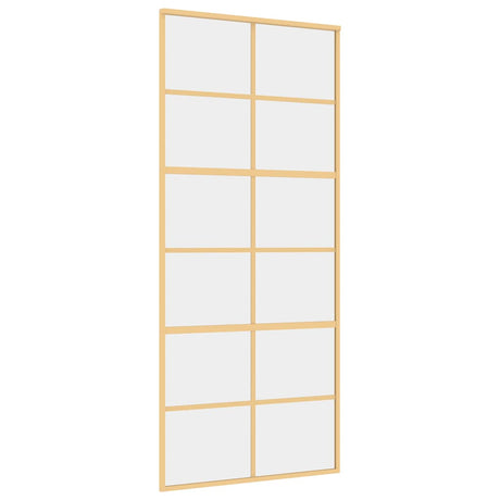 Vidaxl schuifdeur 90x205 cm helder esg-glas en aluminium goudkleurig