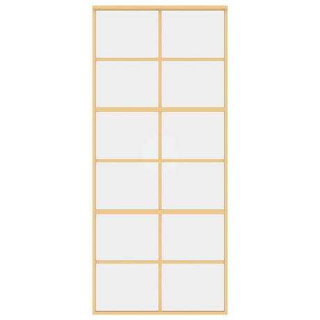 Vidaxl schuifdeur 90x205 cm helder esg-glas en aluminium goudkleurig