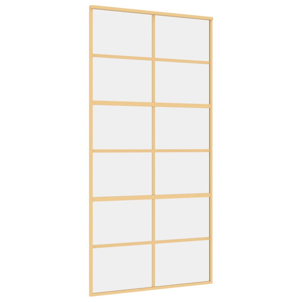 VidaXL Schuifdeur 102,5x205 cm helder ESG-glas en aluminium goudkleur