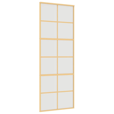 Vidaxl schuifdeur 76x205 cm mat esg-glas en aluminium goudkleurig
