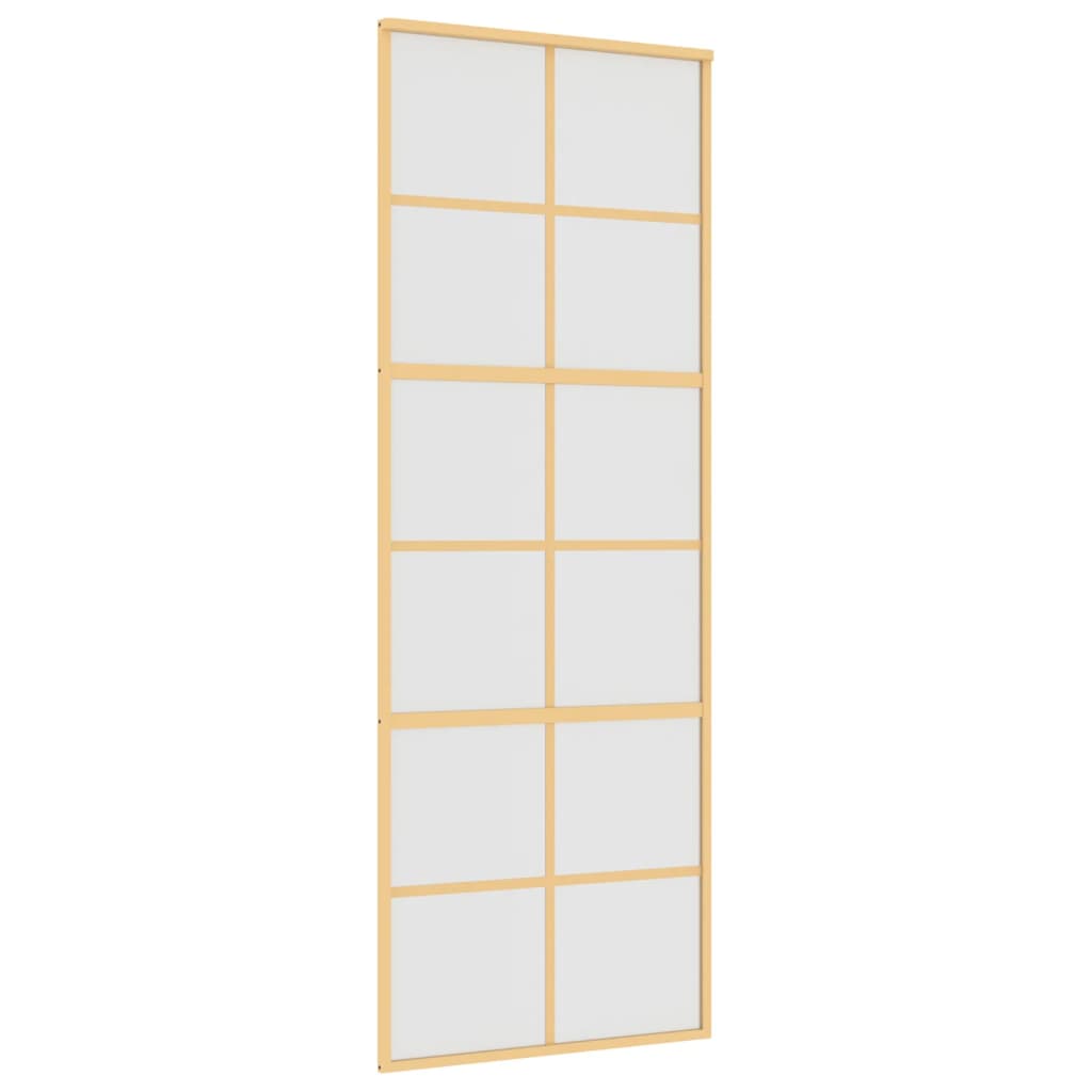 Vidaxl schuifdeur 76x205 cm mat esg-glas en aluminium goudkleurig